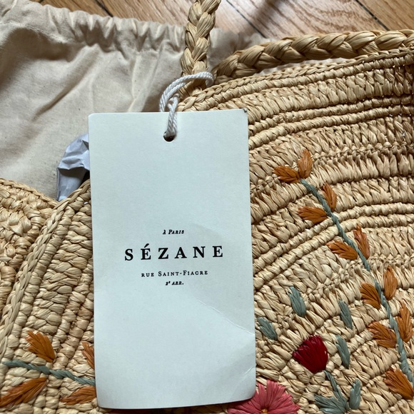 Sézane x Momoni June Basket - Embroidered Multicolored BOUQUET - RARE - Picture 9 of 9